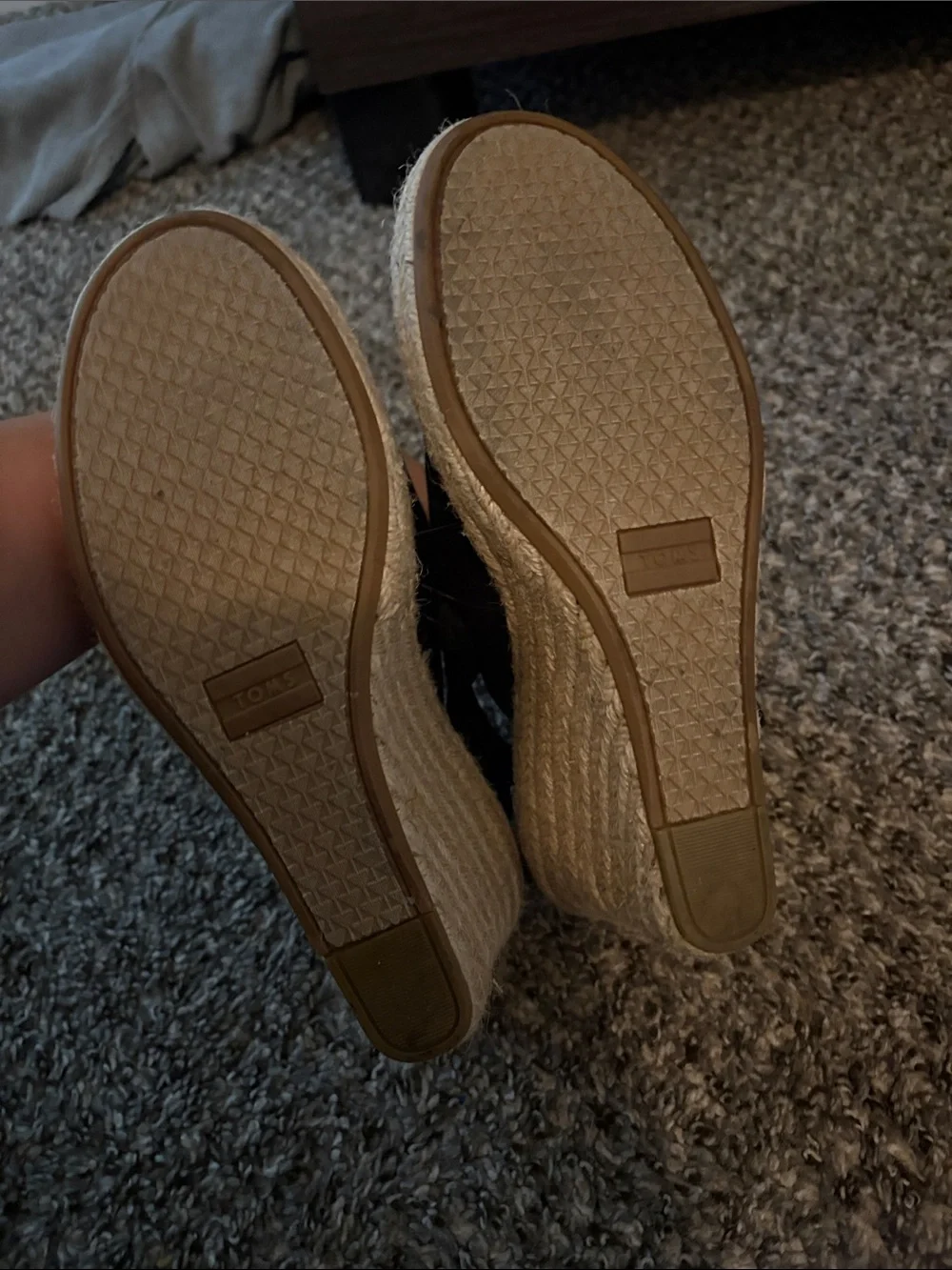 TOMS Black Canvas Espadrille Slingback Sandals
